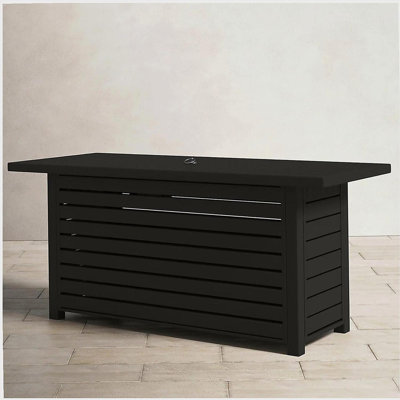 Steel Propane/Natural Gas Outdoor Fire Pit Table with Lid