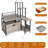 Litter Box Enclosure Cat Tree with 6 Storage Shelves and Pullable Carring Tray-581280013