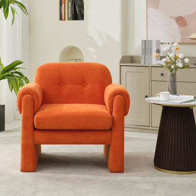 Fauteuil d'appoint 33,7 po rembourré avec accoudoirs courbés