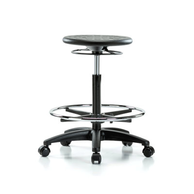 PERCH Polyurethane Industrial Stool with Foot Ring | High Bench Height 23-33" by Perch Chairs & Stools