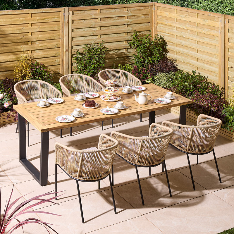 Rowlinson Oslo 6 Seat Dining Set, 75cm H x 90cm W x 210cm D