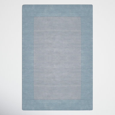 Dolma Handmade Loomed Wool Gray/Aqua Rug