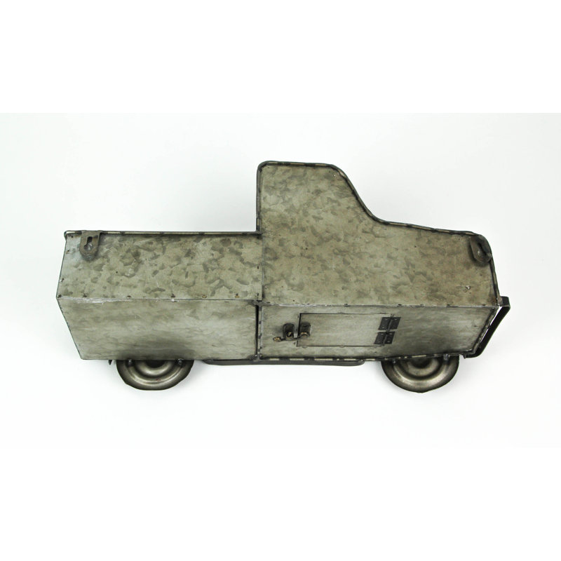 Rustic Distressed Metal Retro Pickup Truck Hanging Birdhouse