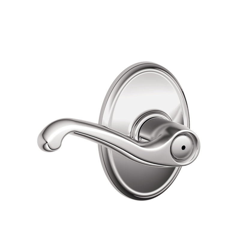 Flair Lever with Wakefield Trim Bed and Bath Lock, Bright Chrome