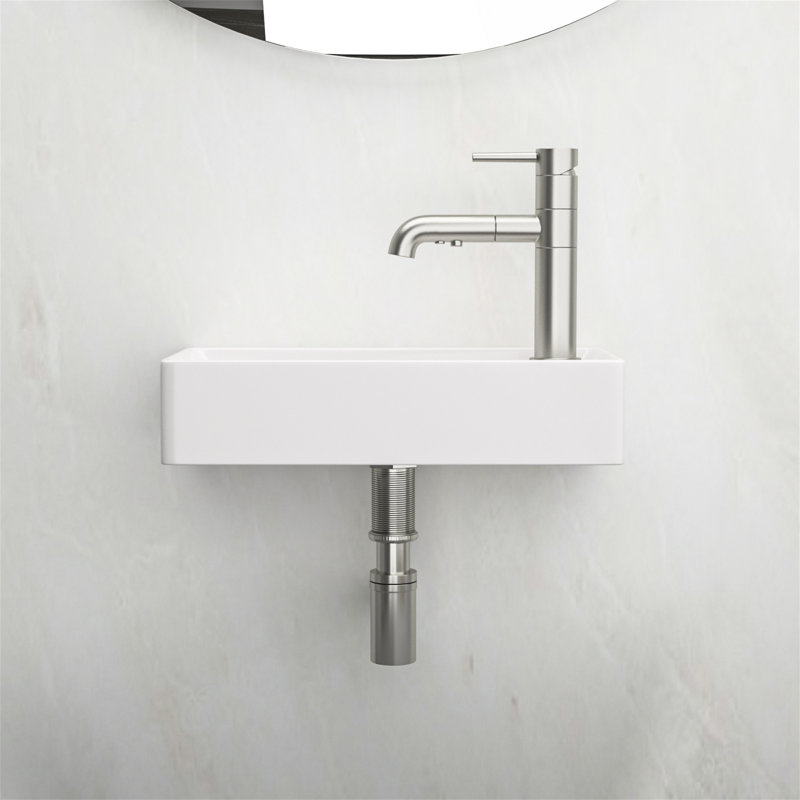 MONSFEST 8.7'' Ceramic Rectangular Bathroom Sink