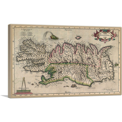" Map of Iceland 1595 " Oil Painting