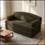 Canapé pliable à deux places en velours côtelé avec coussin moelleux-1697889405
