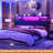 Storage Headboard with LED Lights, Bookcase Headboard with Charging Station-1740395107-1740395104