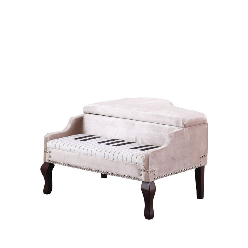 Repose-pieds avec rangement 21 pouces beige