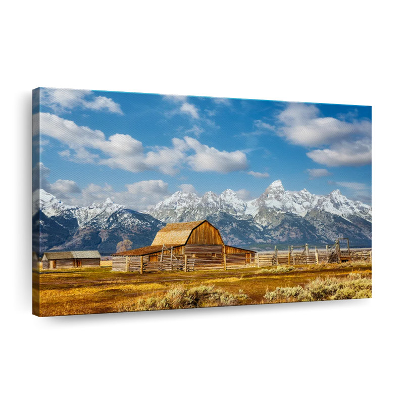 Impression sur toile Teton Range Moulton Barn, H 16 po x l 24 po x P 1,25 po