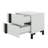 Modern High Gloss 3-Piece Bedroom Set Floating Bed Frame Platform Bed With LED Light & 2 Nightstands