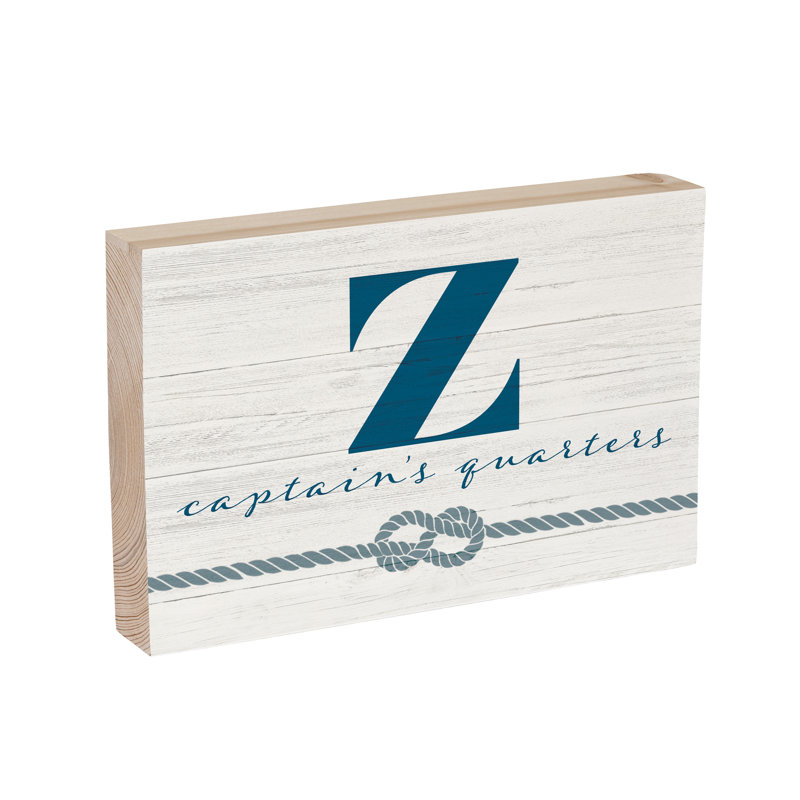 Capitaine en bois côtier monogramme 12 po x 8 po Z