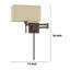 Lampe murale 26 po Sakena, abat-jour rigide en tissu ivoire, bras pivotant brun rouille-1073893034-1073893035