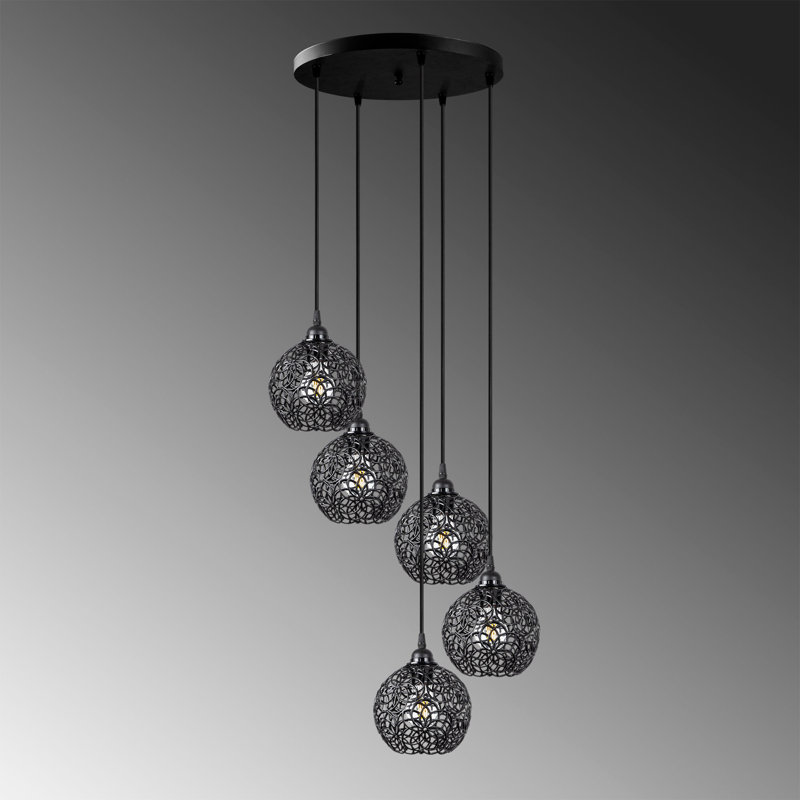 Luminaire suspendu en grappe à 5 lumières