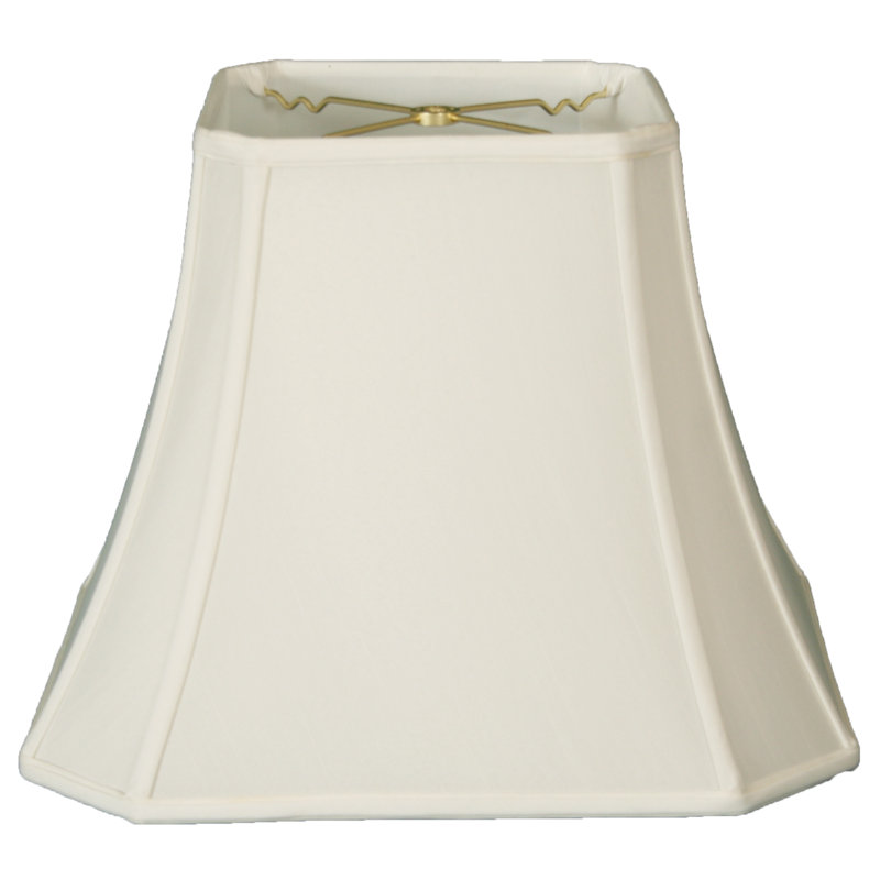Abat-jour cloche en soie / shantung (araignée), H 11,25 po x l 14 po x P 14 po, Ivoire
