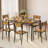 Ymani 7-Piece Rectangular Dining Set with Metal Frame and Storage Rack-1166473291-1166473290