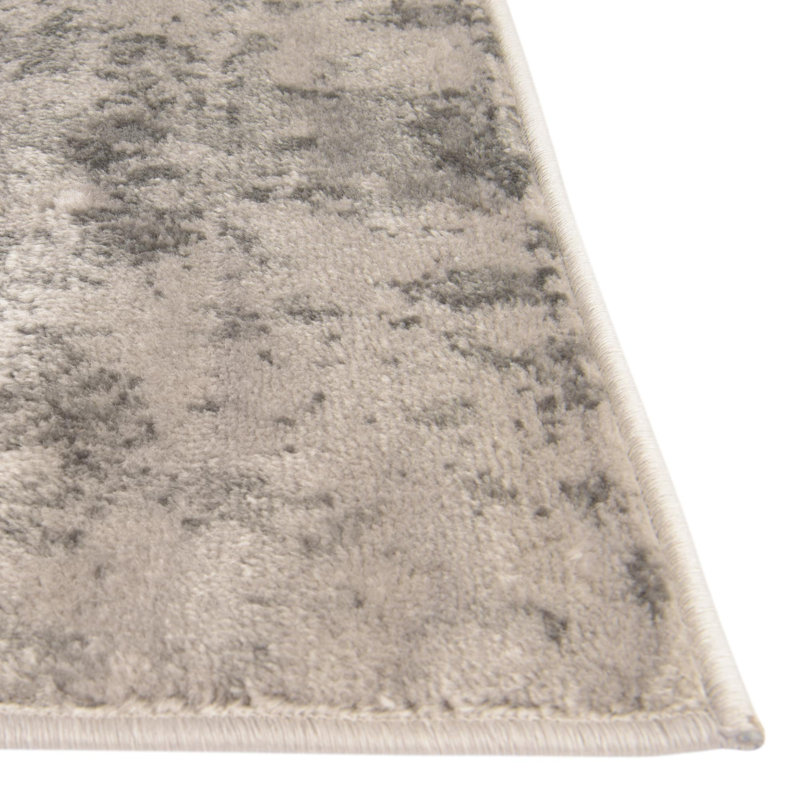 Tapis gris à motif géométrique Brantly, Tapis de couloir 2 pi x 8 pi