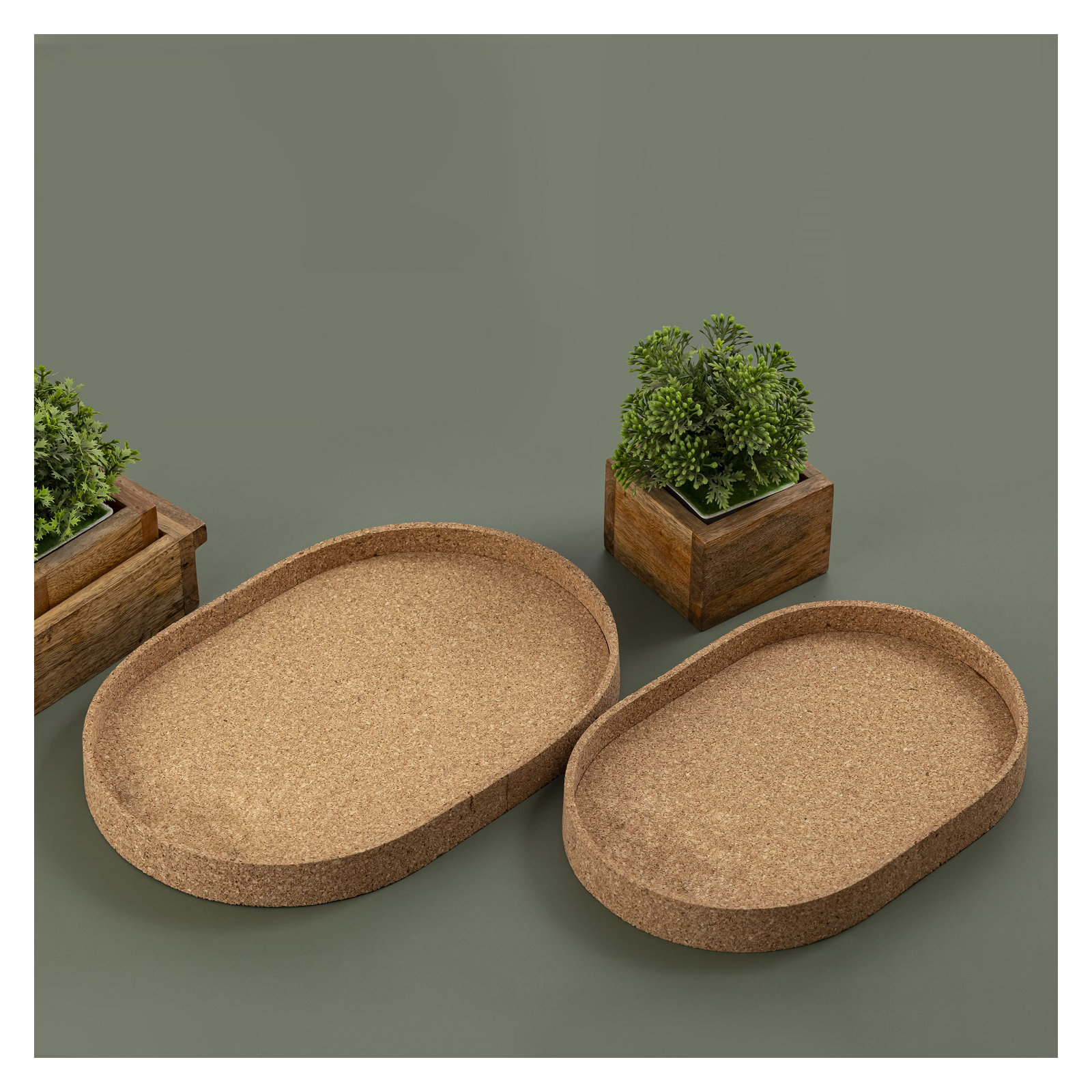 Oval Cork Tray Lg, 8.25"Wx12"Dx1.25"H