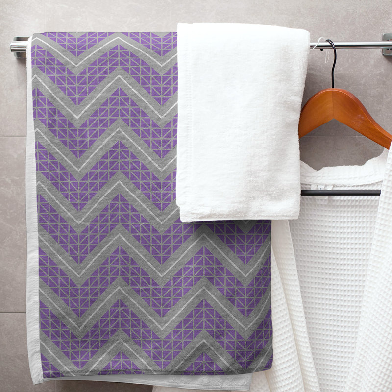 Stephenie Bath Towel, Light Violet/Light Gray