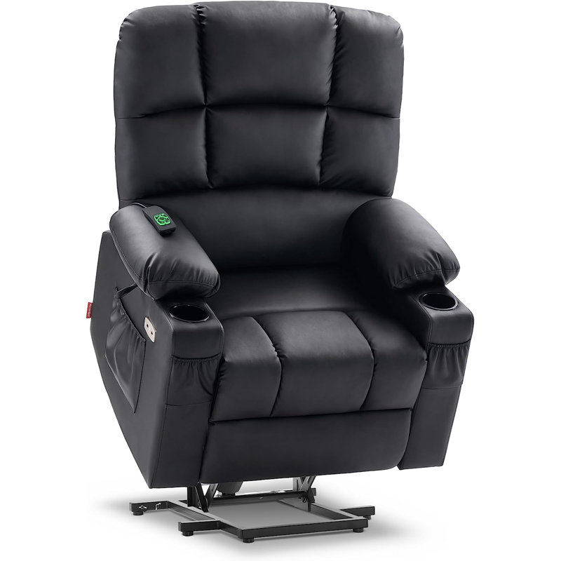 Fauteuil inclinable électrique à deux moteurs avec massage et chaleur, position infinie, Noir