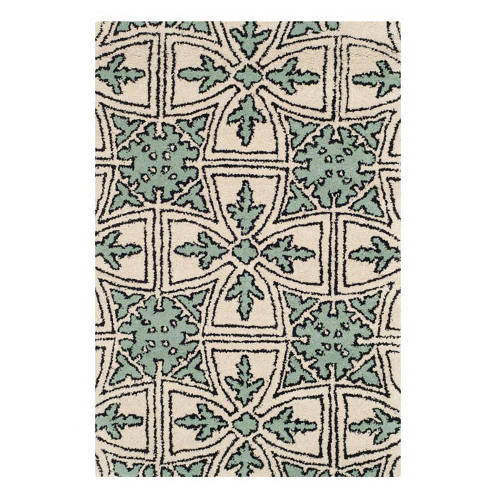 Martelange Handmade Tufted Wool Green Area Rug, Rectangle 2' x 3'