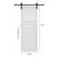 Porte de grange blanche à 2 panneaux en panneau de fibres à densité moyenne de 3/4 po de 30 po x 84 po avec quincaillerie 2 panneaux-128958391