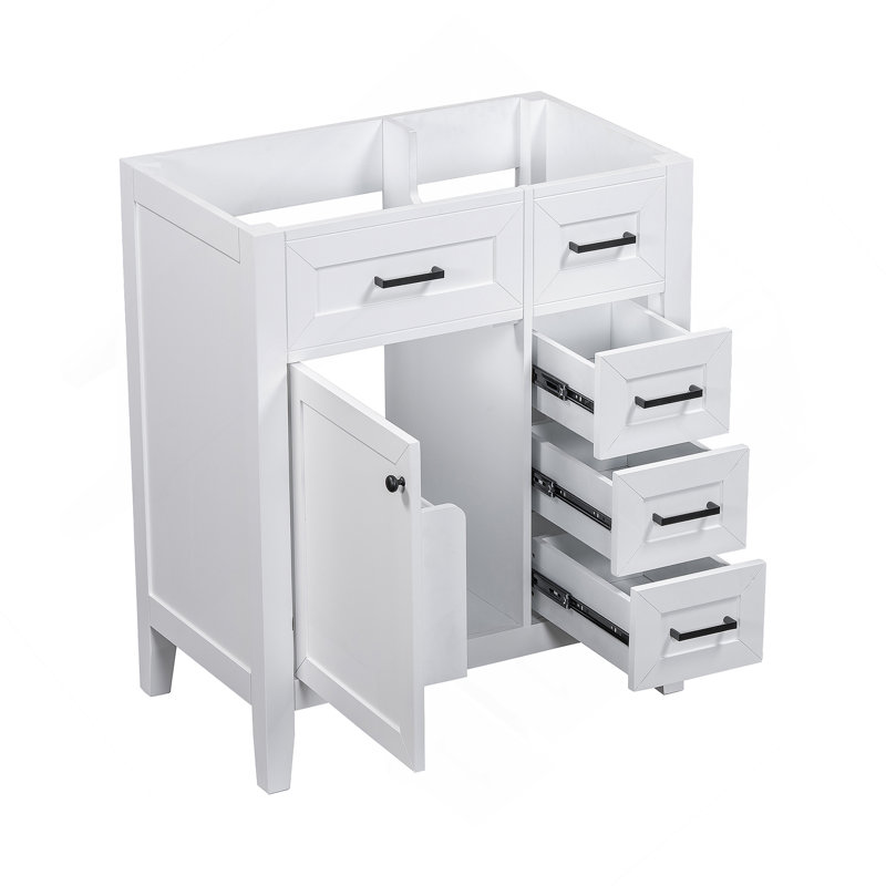 Meuble-lavabo de salle de bain sans lavabo, base d'armoire seulement, armoire de salle de bain avec tiroirs, structure solide