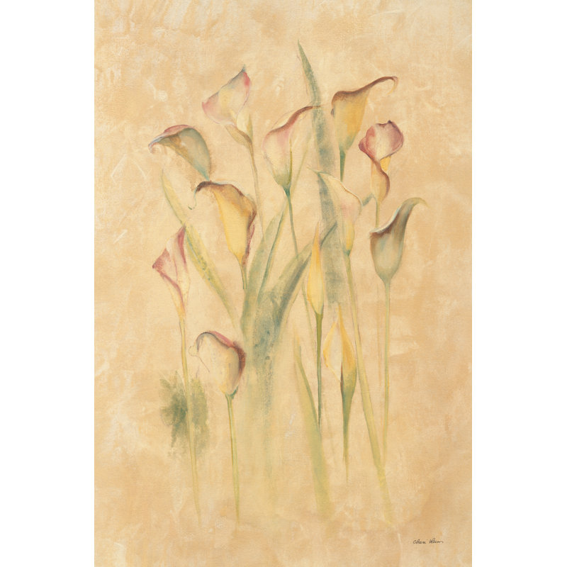 Lis Calla rougissant, Non, H 48 po x l 32 po x P 1,25 po, Toile tendue