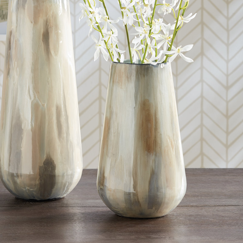 Almeta Metal Table Vase, 12.5" H x 8" W x 8" D