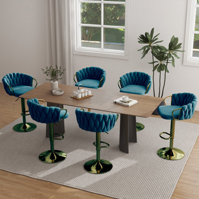 Swivel Upholstered and Velvet Bar Stool