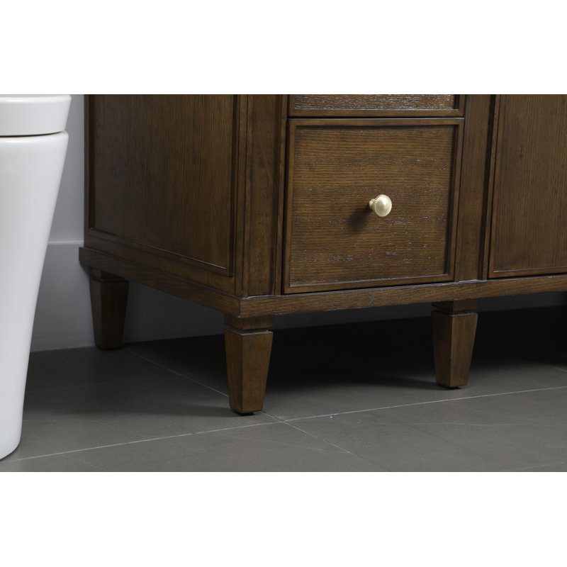Meuble-lavabo 48 po Bordeaux, Chêne foncé antique
