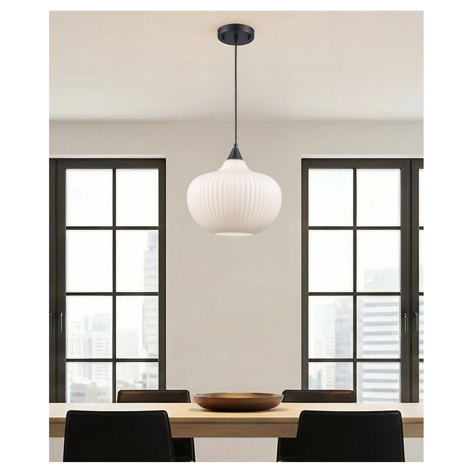 Collina 1 - Light Single Geometric Pendant, Black