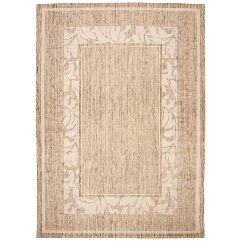 Tapis d'intérieur/extérieur brun/naturel Herefordshire, Rectangle 6 pi 7 po x 9 pi 6 po