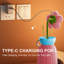 Lampe de bureau de nuit sans fil à fleur unique avec vase et lampe flexible à col de cygne rechargeable avec port de charge USB 3 modes de couleur et gradation continue-132012261