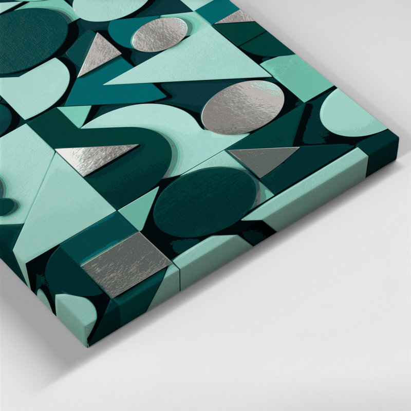 «Abstract Shapes 80», art mural sur toile bleue, H 24 po x l 20 po
