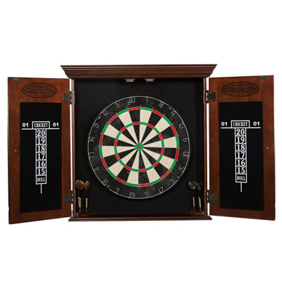 Coffret de fléchettes Barrington Chatham en bois, cible de 45,7 cm (18 pouces) avec pointes en acier, idéal pour les parties au sous-sol.