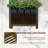 Raised Garden Bed Wood Planter with Trellis, Carbonized-1787713691