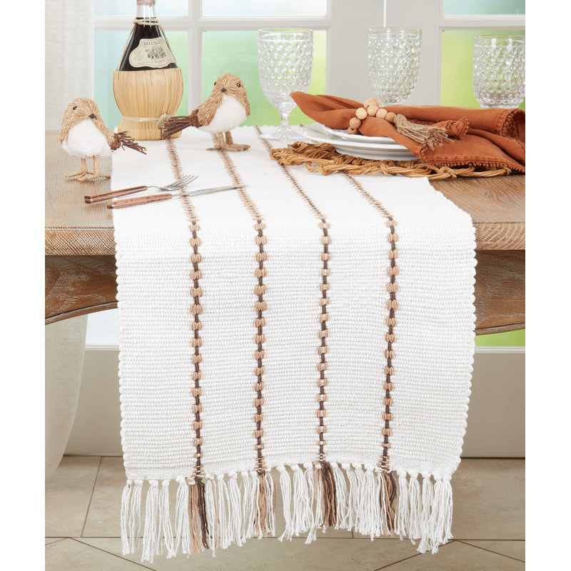 Striped Design Cotton Table Runner