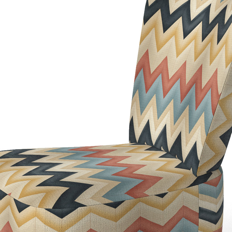 Chaise d'appoint large 27,5 po Roussel, Mélange de polyester doré / noir / beige / rouge