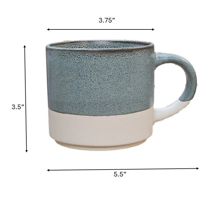 MARCELLE 4PC TWO-TONE 14OZ MUG SET IN COLOR BOX W/PVC COVER