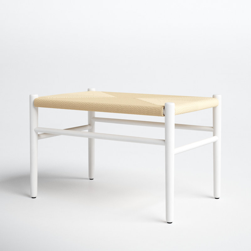 Solid Wood Accent Stool, White
