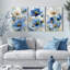 "Blue Floral", art mural, reproduction de peinture à l'huile (ensemble de 3)-366152061