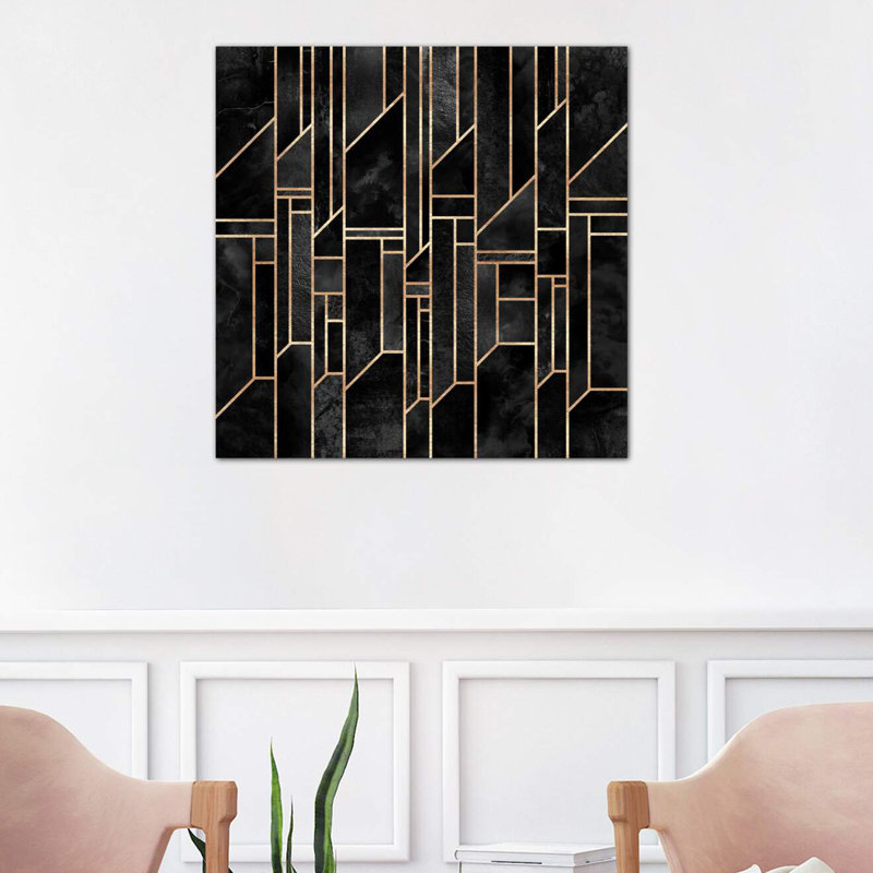 Black Skies by Elisabeth Fredriksson - Print on Canvas, 93.98 cm H x 93.98 cm W, Brown Floater Framed