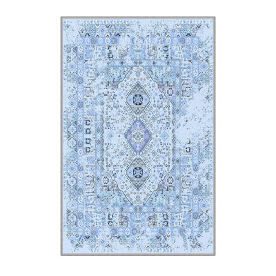 Stylish Hall Carpet, 2.6 x 6.6 Feet, 100% Polyester, 0.3 in Pile Height | Antibacterial, Non-Slip PVC Felt Dot Underside | 3D Digital Print, Machine Washable, Ideal for Entryway & Living Spaces