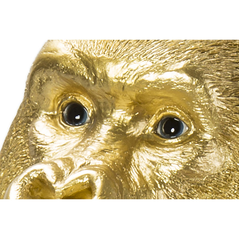 Deco Figurine Monkey Gorilla, 38.5cm H x 30cm W x 28cm D, Gold