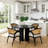 Round Solid Wood Dining Table With Dauphine Base-1712133074