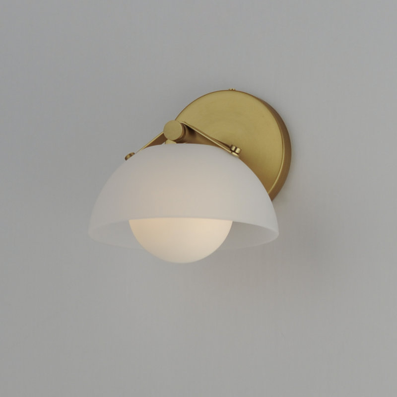 Domain 1 - Light Armed Sconce, Frost, Brass