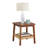 Alisma 20" Acacia Wood End Table with Woven Shelf, Warm Chestnut