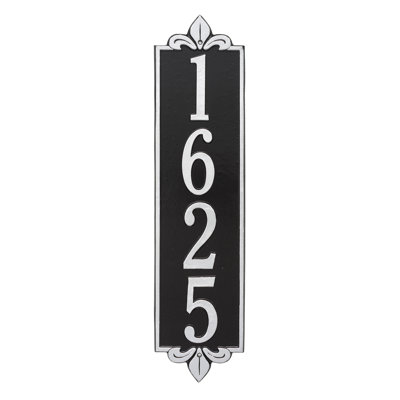 Lyon Personalized Vertical Estate 4-Line Wall Address Plaque