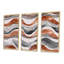 Motif ondulé dans un style géométrique naturel I - ensemble d'art mural moderne sur toile encadrée 3-80079112-80079113
